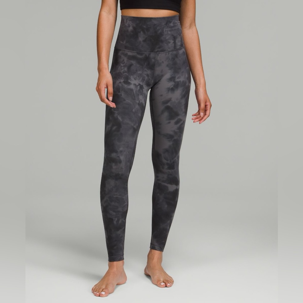 Lululemon Align Diamond Dye Graphite Grey Leggings Size 4 Super High Rise Nulu - Picture 2 of 11